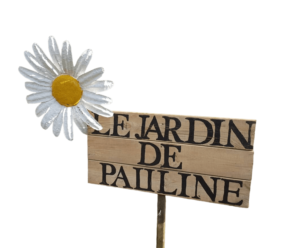 Pancarte Le jardin de Pauline 85 à Coex | Productrice de fleurs comestibles en Vendée